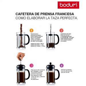 Cafetera Prensa Francesa Bodum de Borosilicato 350 ml Negra - Casa